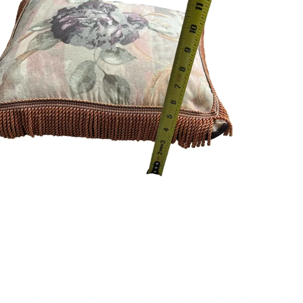 Vtg Croscill Throw Decor‎ Pillow Set Chambord Cassis Purple Floral Fringe